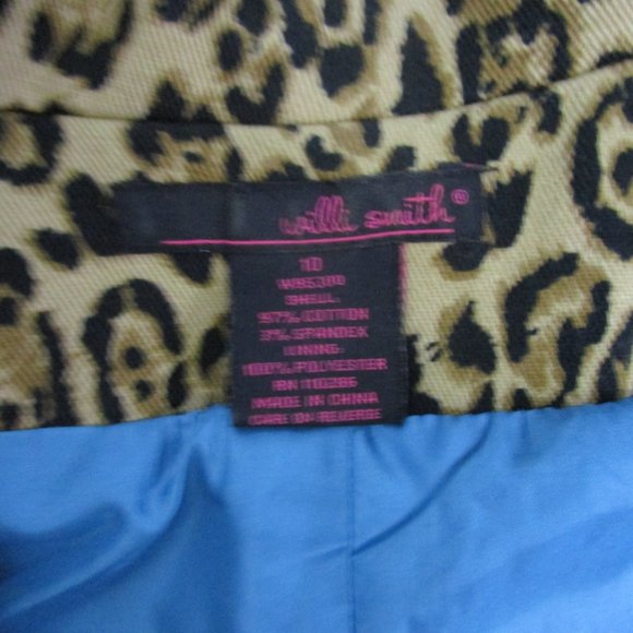 10 Crop Boxy Leopard Jacket Retro Pinup Rockabilly Corduroy - Picture 5 of 7